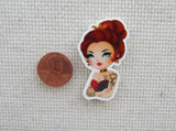 Second view of  Tattooed Queen of Hearts Needle Minder.