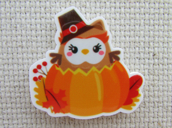 First view of An Owl in a Pumpkin Needle Minder.