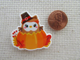 Second view of An Owl in a Pumpkin Needle Minder.