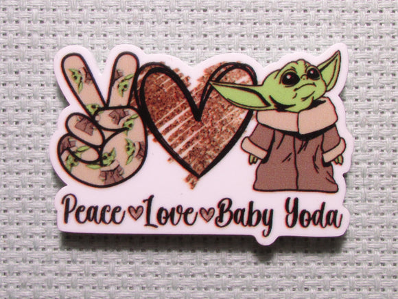 First view of the Peace Love Baby Yoda Needle Minder
