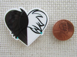 Second view of Cruella Themed Heart Needle Minder.