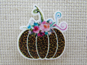 First view of Festive Animal Print Pumpkin Needle Minder.