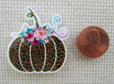 Second view of Festive Animal Print Pumpkin Needle Minder.