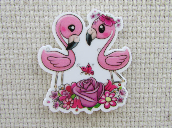 First view of A Pair of Flamingos Needle Minder.