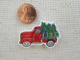 Second view of Christmas stake bed pickup truck needle minder.