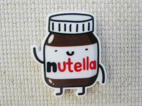 First view of a jar of Nutella needle minder.