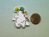 Second view of the Frosty the Snowman Needle Minder