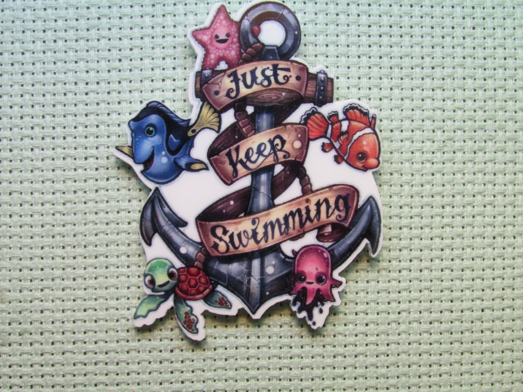 Just Keep Swimming Anchor Needle Minder, Cover Minder, Magnet LAST ONE –  GallowaysGallery