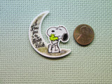 Second view of the Snoopy I Love You To The Moon & Back Needle Minder
