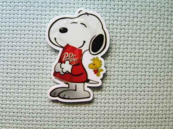 First view of the Snoopy Loving Dr Pepper Needle Minder